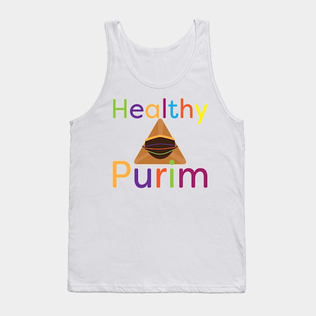 Funny colorful healthy Purim greeting Tank Top by sigdesign